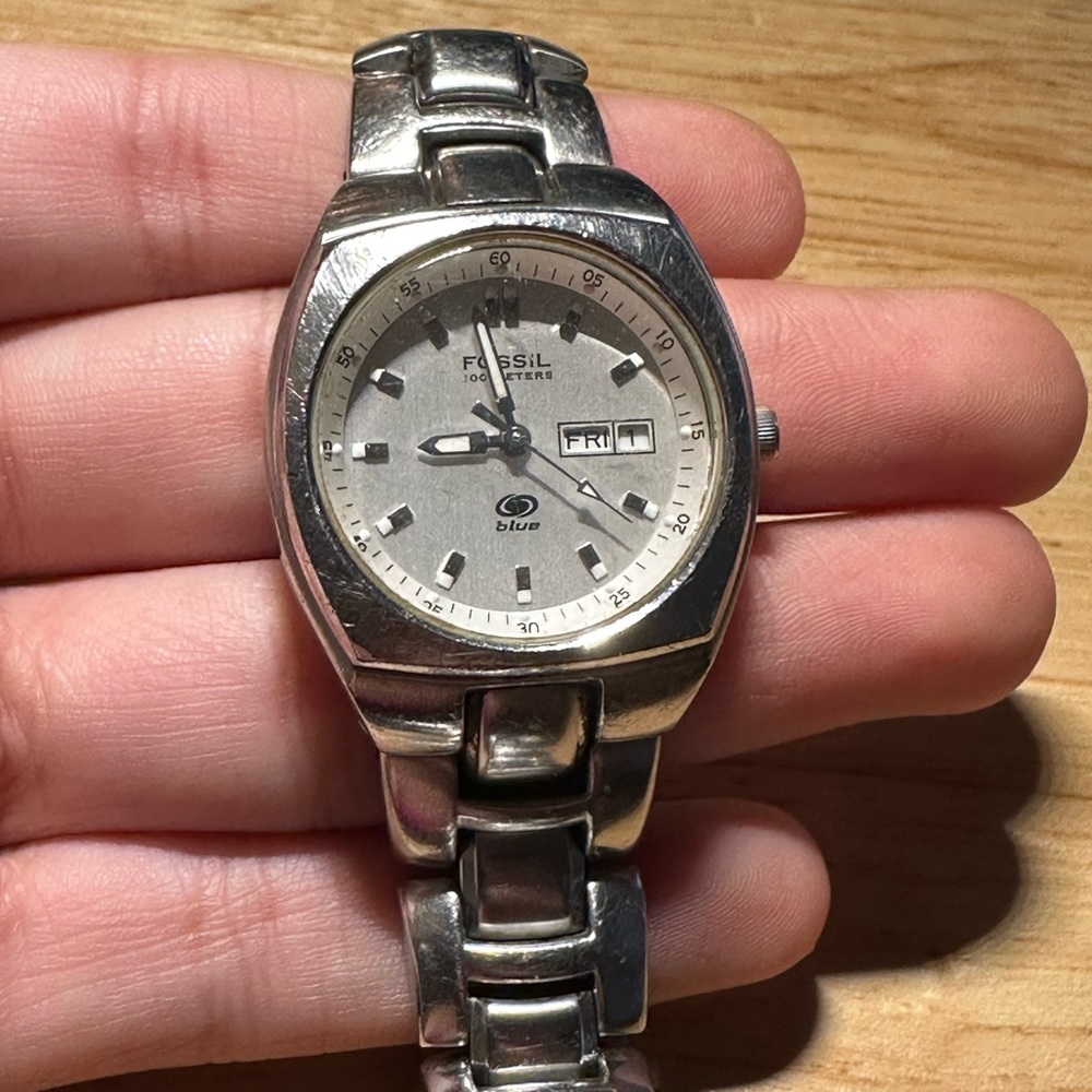 Fossil Blue AM-3589 All Stainless Steel Quartz